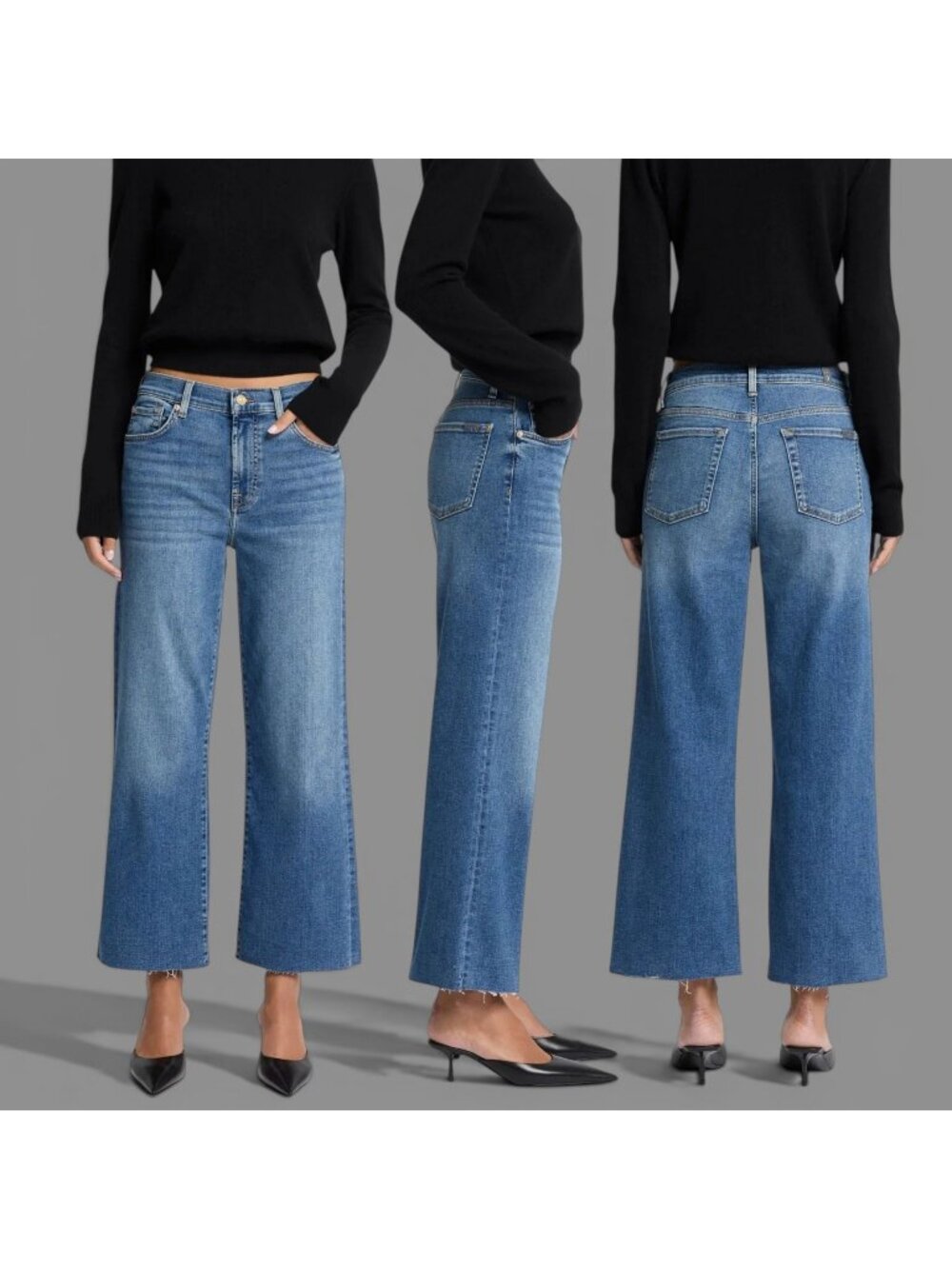 New! 7 FOR ALL MANKIND Women's Sz 32 Cropped Alexa in Felicity JEANS